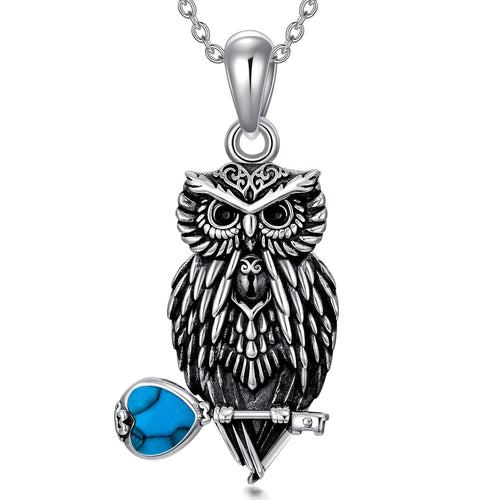 Calypso™ | Mystic Sterling Silver Owl Key Necklace