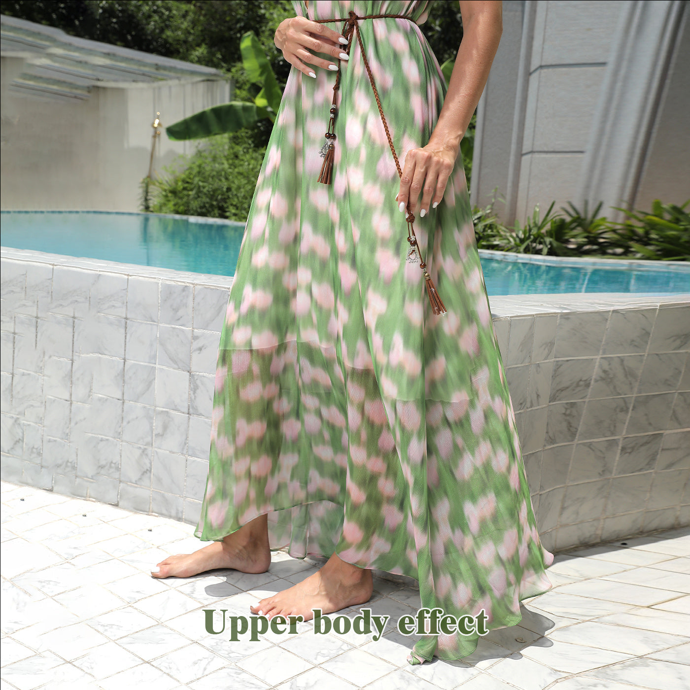 The Maldives™ | Green Floral Maxi Dress
