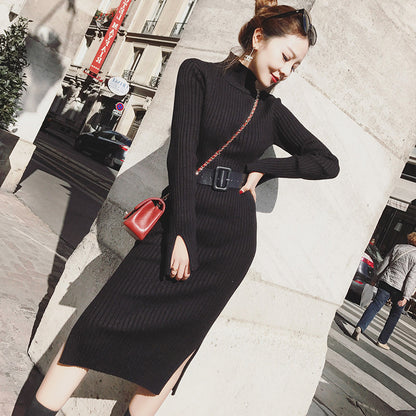 Aethel™ | Mustard Ribbed Midi Dress
