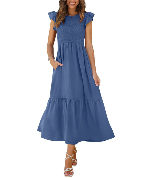 Freya™ | Elegant Pleated Midi Dress