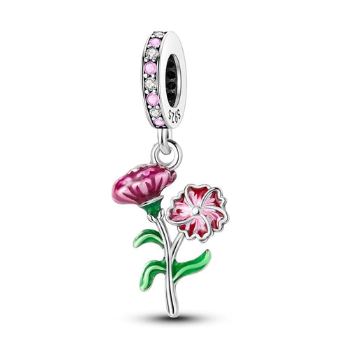 Rosalie™ | Sterling Silver Enamel Flower Pendant