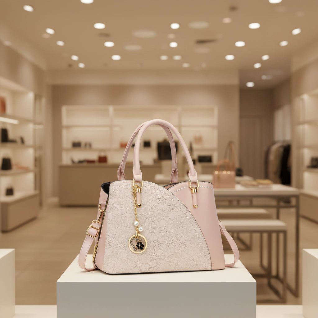 Rosalie™ | Lace Detail Top Handle Bag