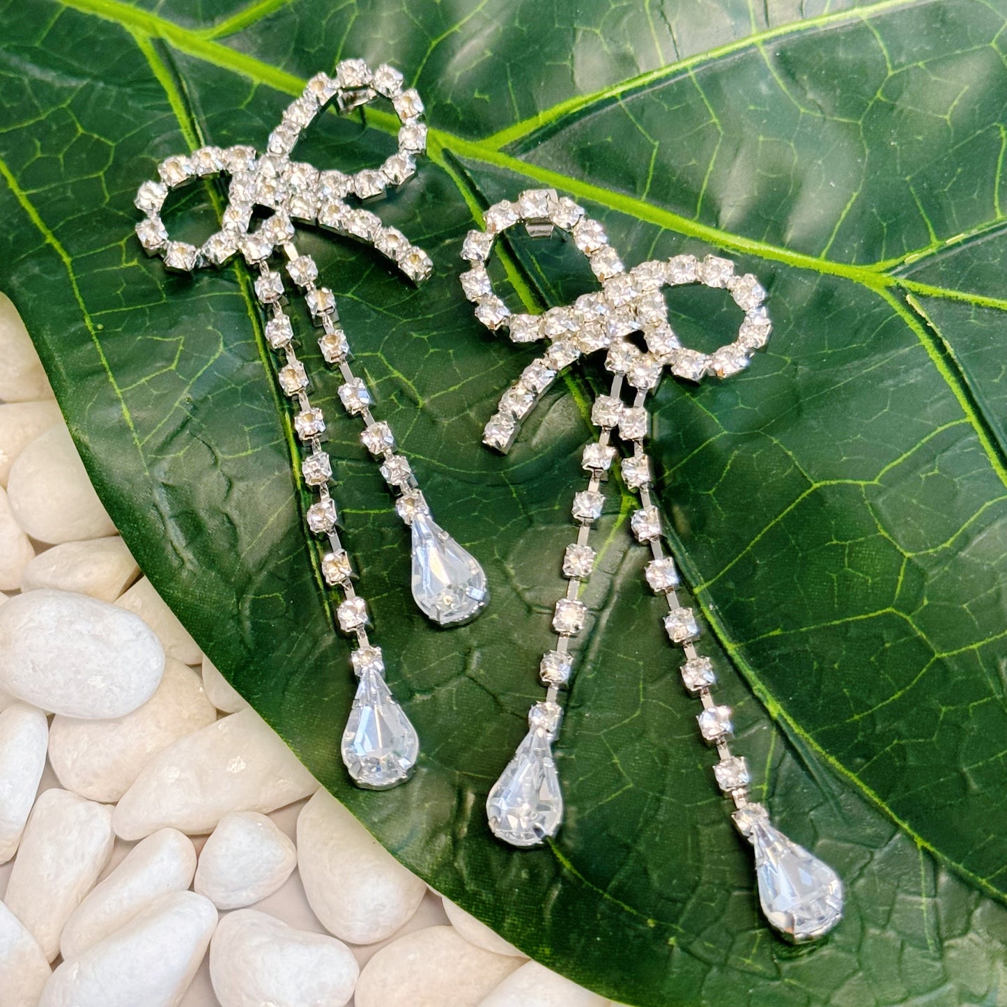 Victoria™| Crystal Bow Drop Earrings
