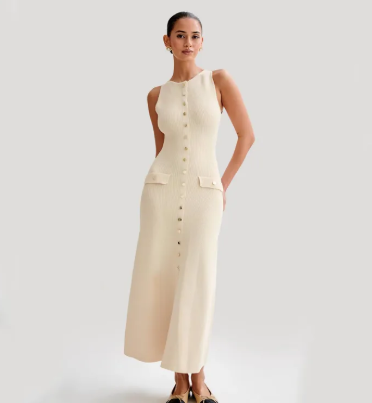 The Saint-Tropez™ | Button-Down Knit Dress