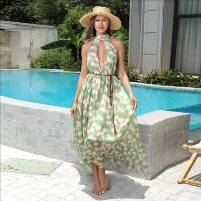 The Maldives™ | Green Floral Maxi Dress