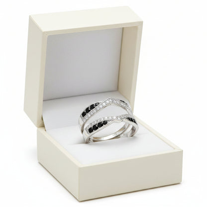Scarlett™ | Elegant Black & White Ring Enhancer
