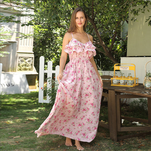 The Maldives™ | Pink Floral Maxi Dress