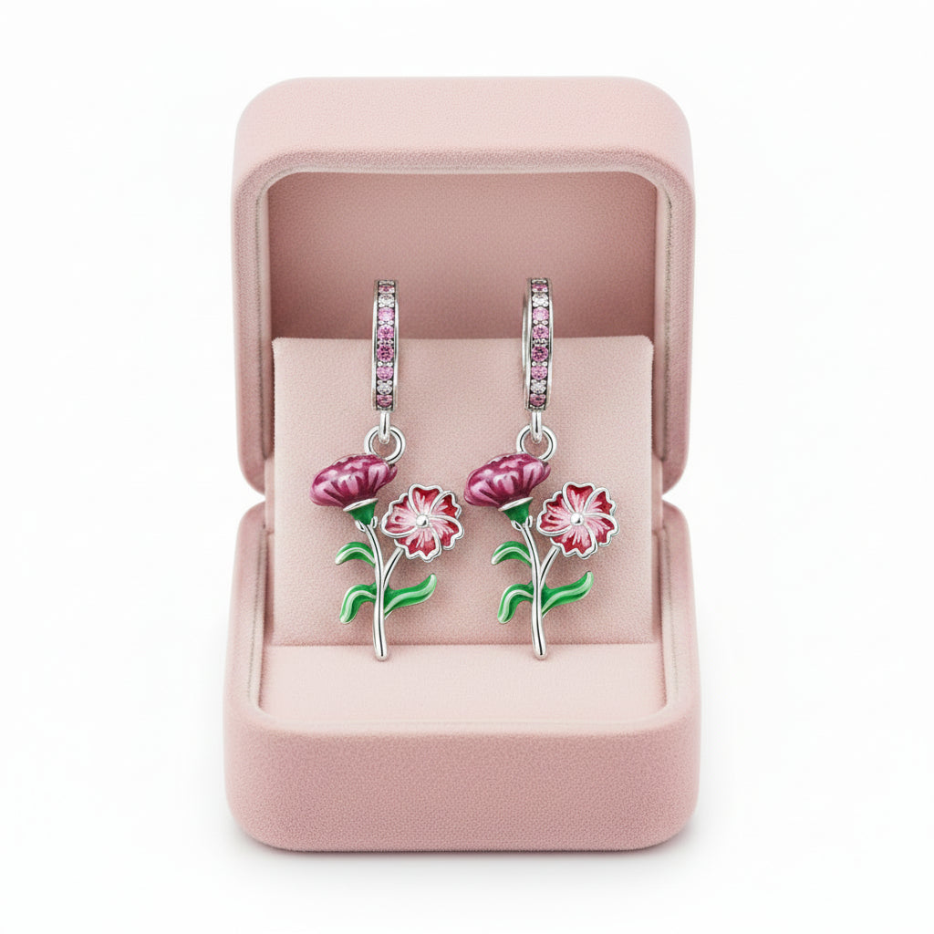 Rosalie™ | Sterling Silver Enamel Flower Pendant