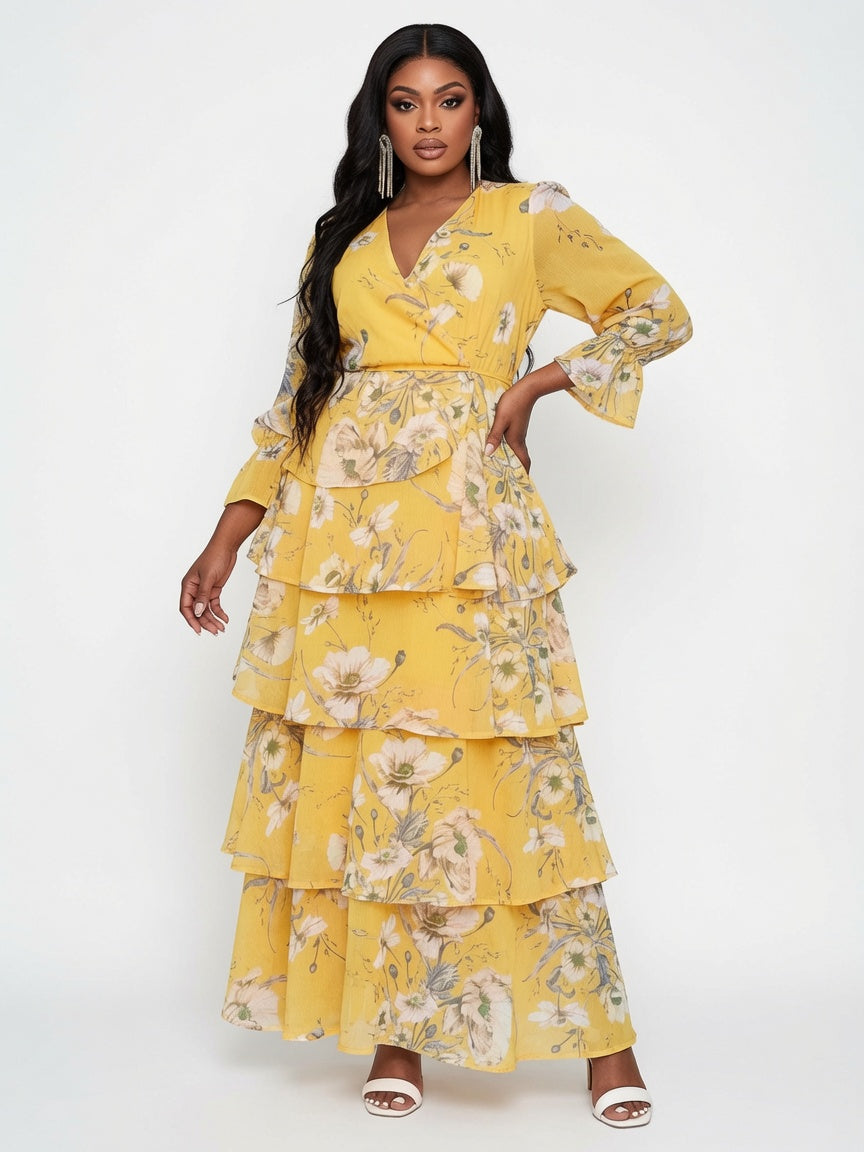 Aurelia™ | Tiered Floral Maxi Dress