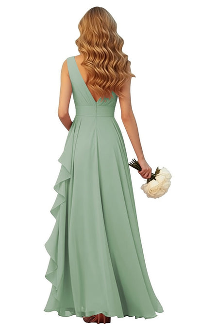 Olivia™ | Sage Green Chiffon Maxi Dress